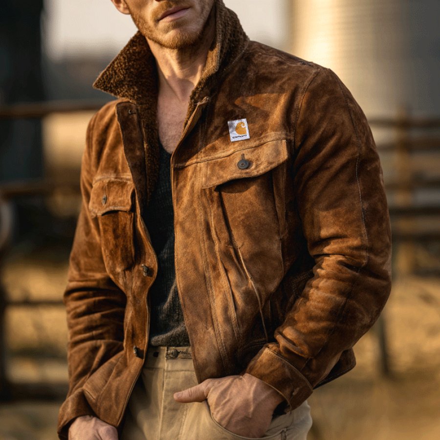 

Make Old Washed Suede Winter-Ready Jacket With Warm Sherpa Lining