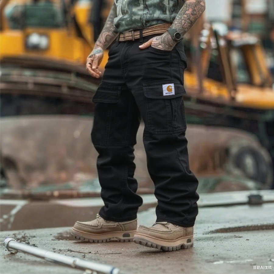 

Men's Western Pockets Cargo Pants Black