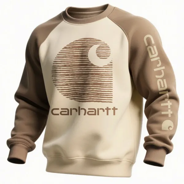 Loose Casual Contrast Color Raglan Sleeve Crew Neck Sweatshirt - Wayrates.com 
