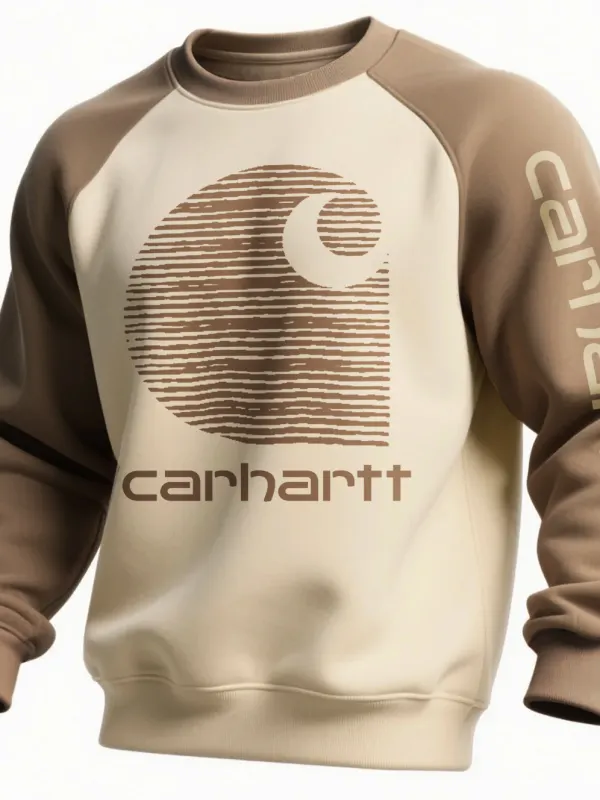 Loose Casual Contrast Color Raglan Sleeve Crew Neck Sweatshirt - Wantbright.com 