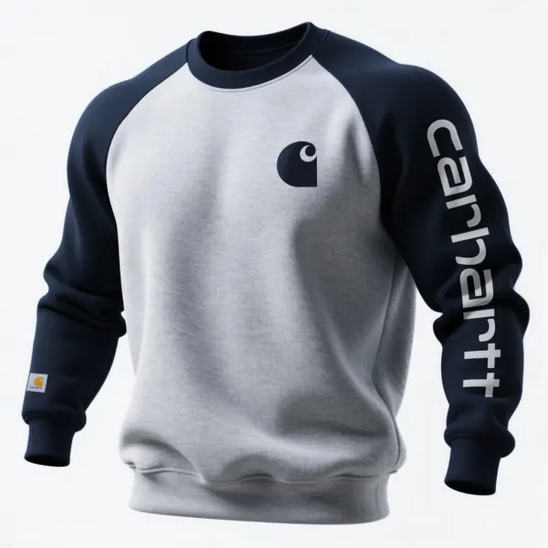 Loose Casual Contrast Color Raglan Sleeve Crew Neck Sweatshirt - Wayrates.chimpone.com 