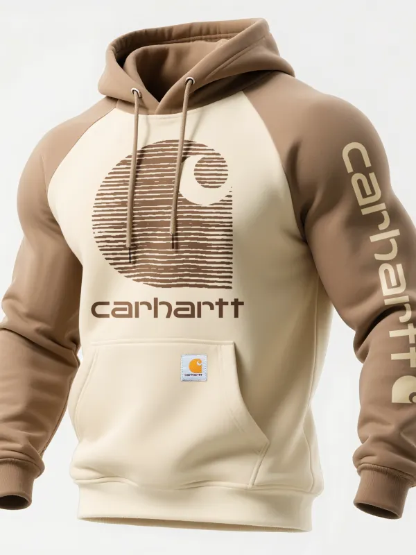 Carhartt Loose Casual Contrast Color Raglan Sleeve Hooded Sweatshirt - Wantbright.com 