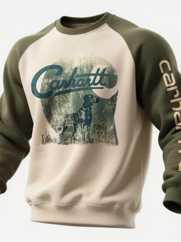 Loose Casual Contrast Color Raglan Sleeve Crew Neck Sweatshirt - Wantbright.com 