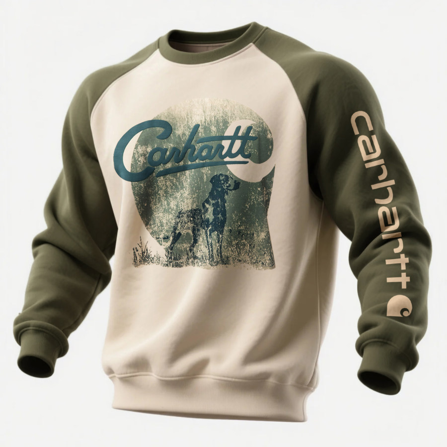 Loose Casual Contrast Color Raglan Sleeve Crew Neck Sweatshirt