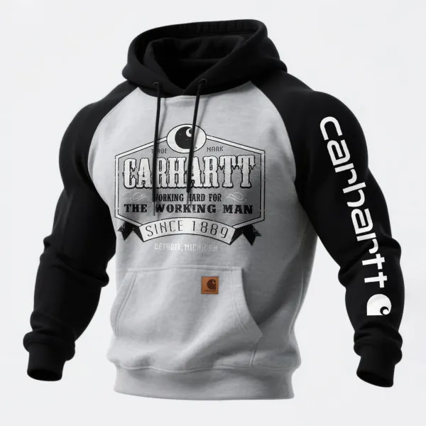 Loose Casual Contrast Color Raglan Sleeve Hooded Sweatshirt - Wayrates.com 