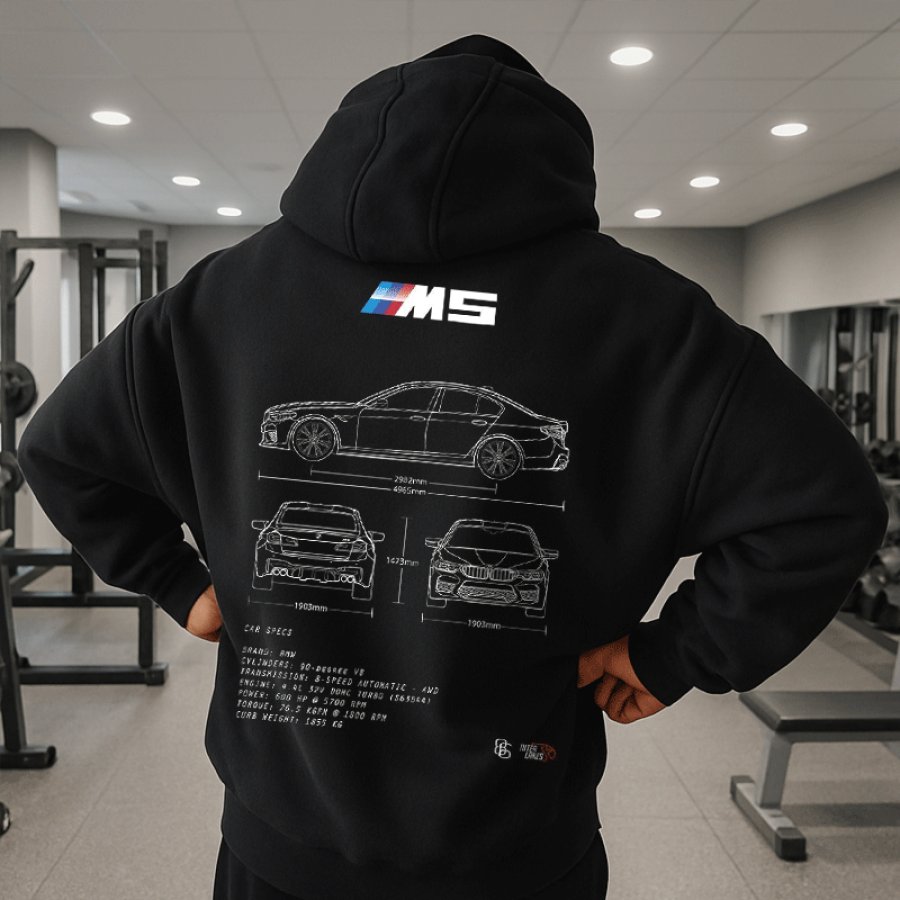 

Sporty Car Blueprint Hoodie For Enthusiasts - Perfect For Casual Wear And Gym Sessions