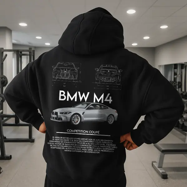Sporty Graphic Hoodie With Car Design For Enthusiasts - Wayrates.com 
