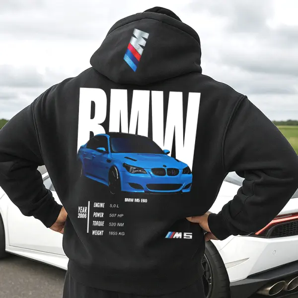 Sporty Graphic Hoodie With Car Print For Enthusiasts - Wayrates.com 