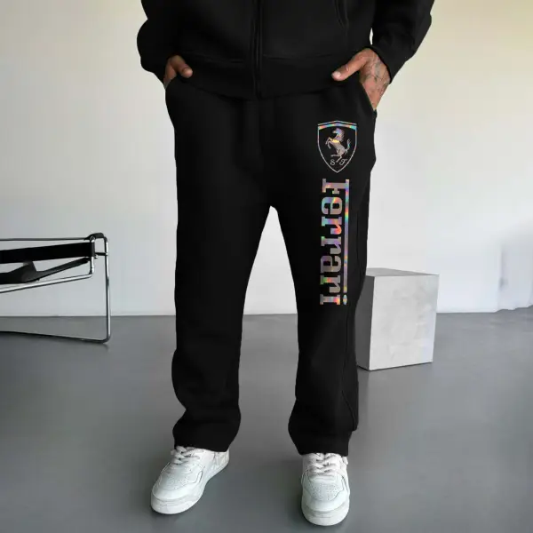Men's Vintage Racing Car Black Sweatpants - Wayrates.com 