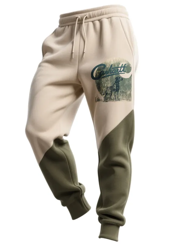 Men's Contrasting Color-blocked Trousers - Wantbright.com 