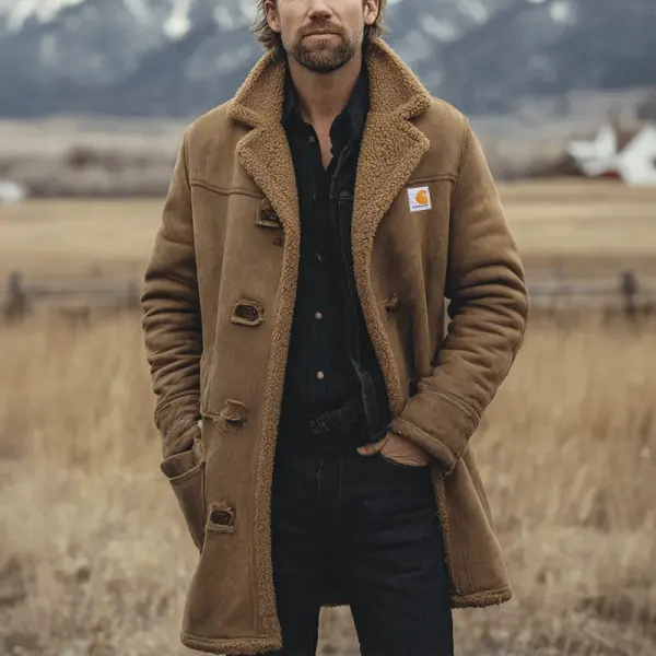 Suede Windproof And Warm Insulation Cozy Winter Jacket With Faux Fur Lining For Men - Wayrates.com 