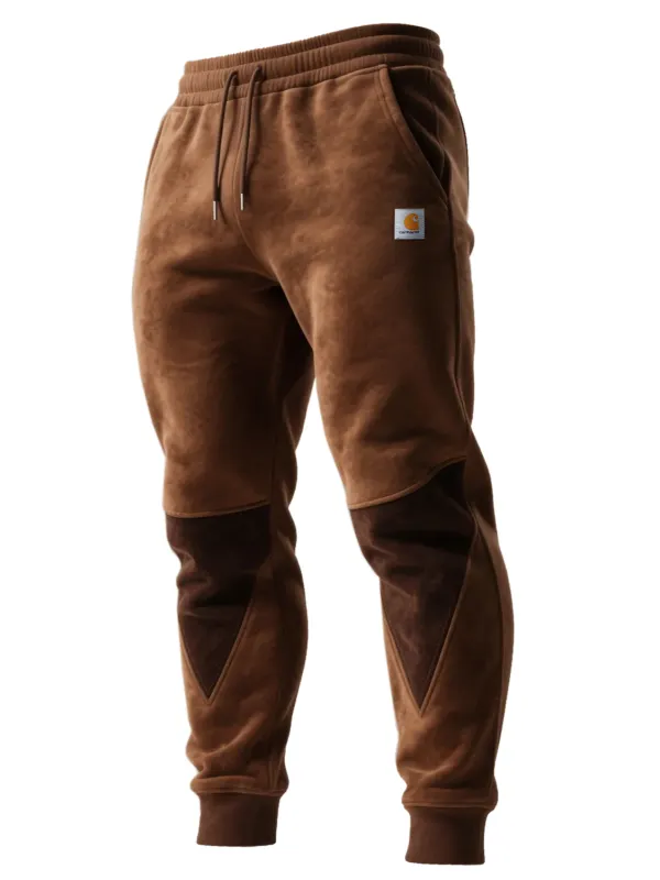 Men's Contrast Color Stitching Elastic Waist Drawstring Trousers - Pragmaace.com 