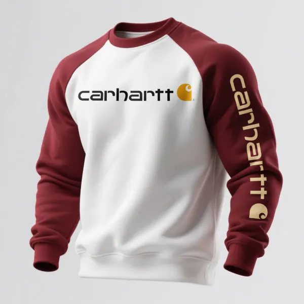 Loose Casual Contrast Color Raglan Sleeve Crew Neck Sweatshirt - Wayrates.com 