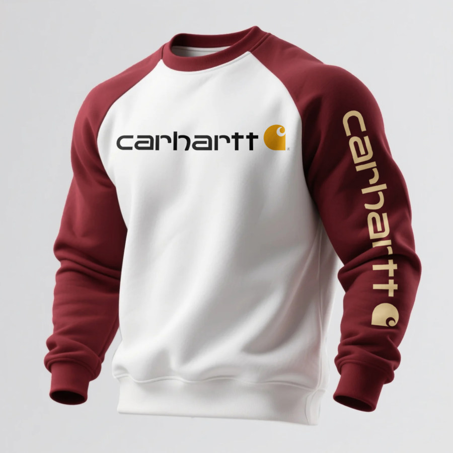Loose Casual Contrast Color Raglan Sleeve Crew Neck Sweatshirt