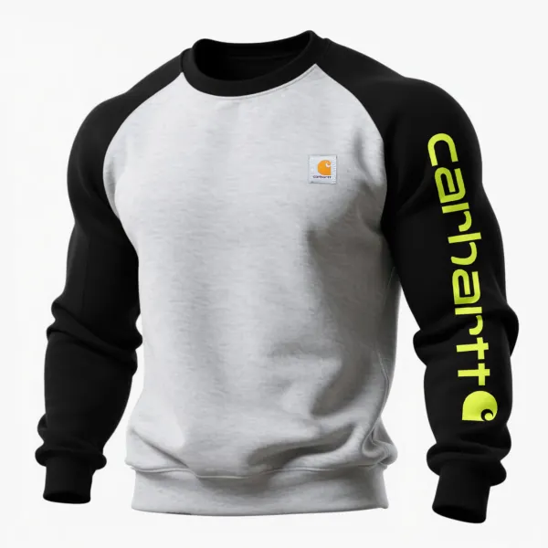 Carhartt Loose Casual Contrast Color Raglan Sleeve Crew Neck Sweatshirt - Wayrates.com 