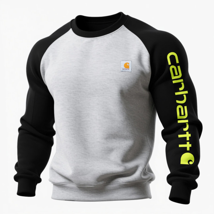 Loose Casual Contrast Color Raglan Sleeve Crew Neck Sweatshirt