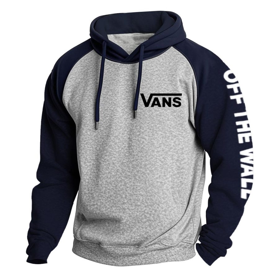 

Men's Vintage Off The Wall Print Raglan Long Sleeve Hoodie