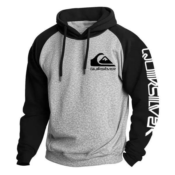 Men's Vintage Surfing Print Raglan Long Sleeve Hoodie - Wayrates.com 
