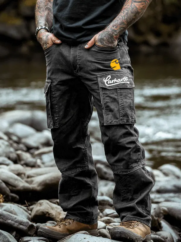Cargo Pants With Printed Logo For Outdoor Adventures - Wantbright.com 