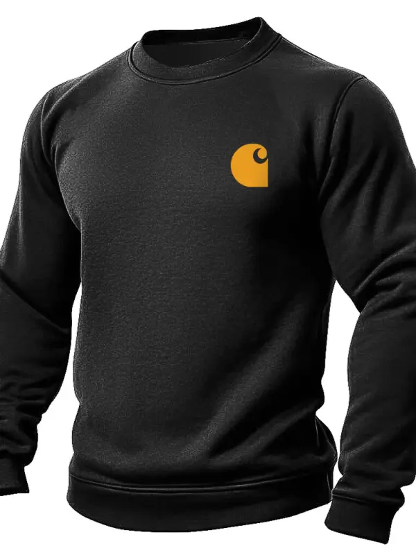 Men's Vintage Logo Print Long Sleeve Crew Neck Sweatshirt - Wantbright.com 
