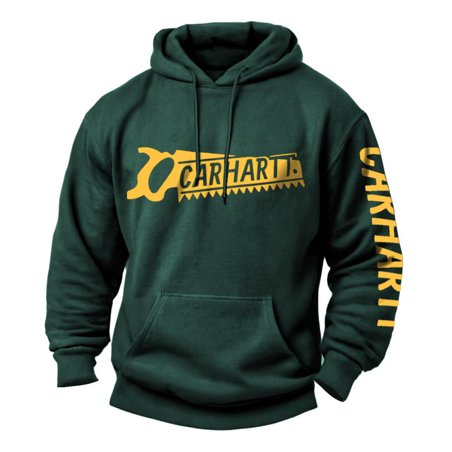 

Men's Vintage Repairman Print Pocket Long Sleeve Hoodie