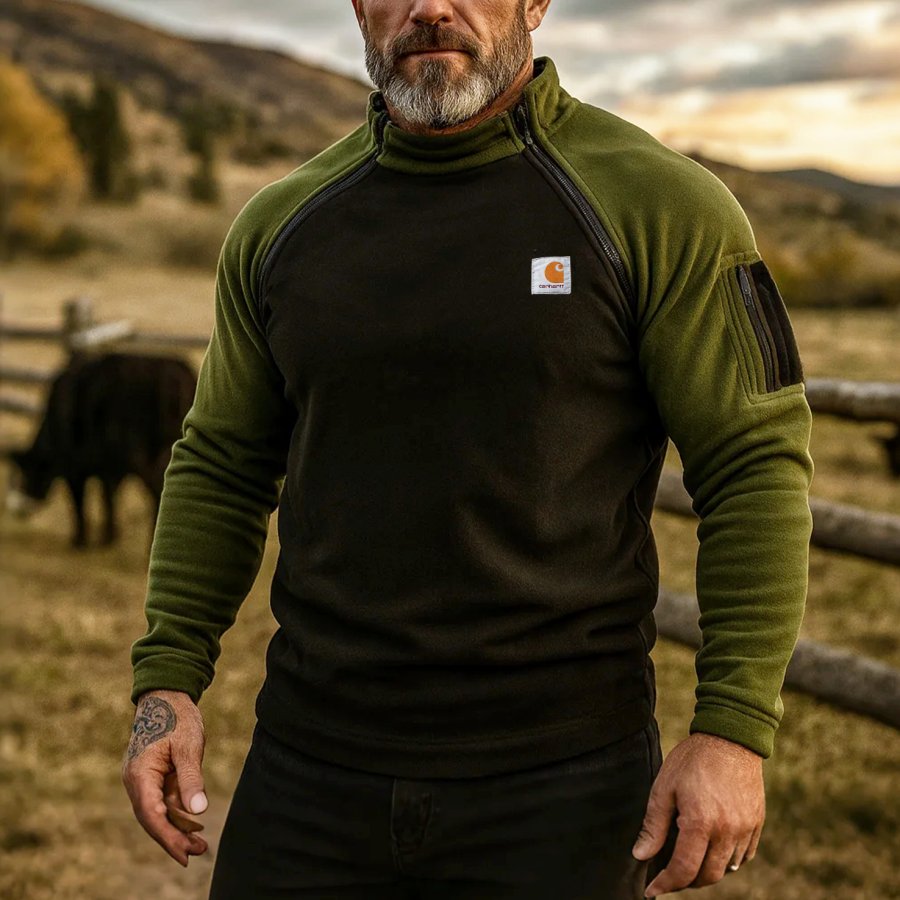 

Men's Vintage Outdoor Adventure Patchwork Pullover