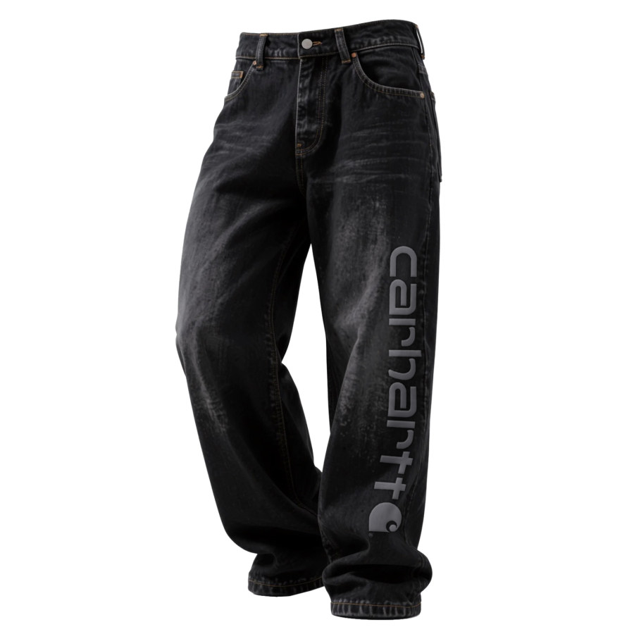 Vintage Washed Denim Trousers