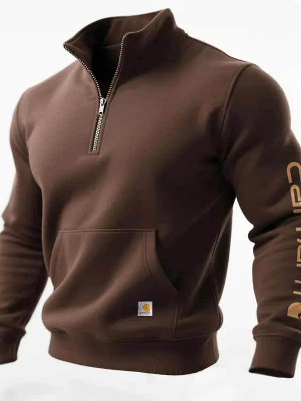 Carhartt Men's Vintage Western Half Zip Stand Collar Sweatshirt - Menbarn.com 