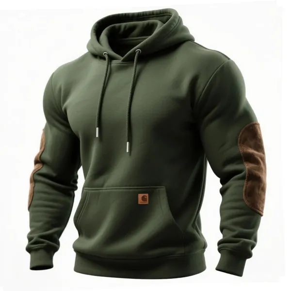 Retro Casual Contrast Color Stitching Hooded Sweatshirt - Wayrates.com 
