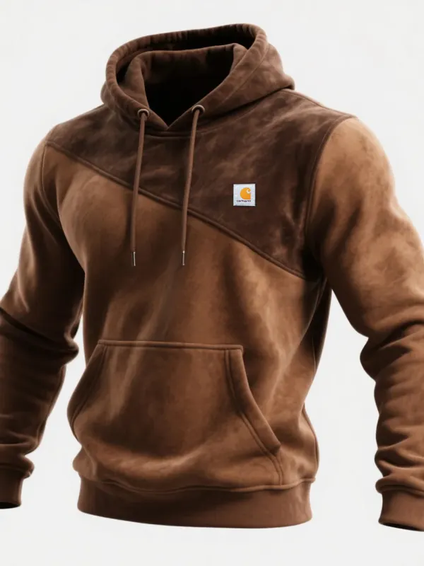Carhartt Men's Retro Western Contrast Color Stitching Hooded Sweatshirt - Menbarn.com 