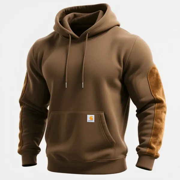 Retro Casual Contrast Color Stitching Hooded Sweatshirt - Wayrates.com 