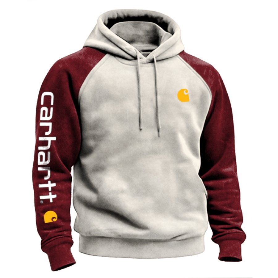 Austenitic Fleece For Warmth Stylish Contrast Color Hoodie For Everyday Wear