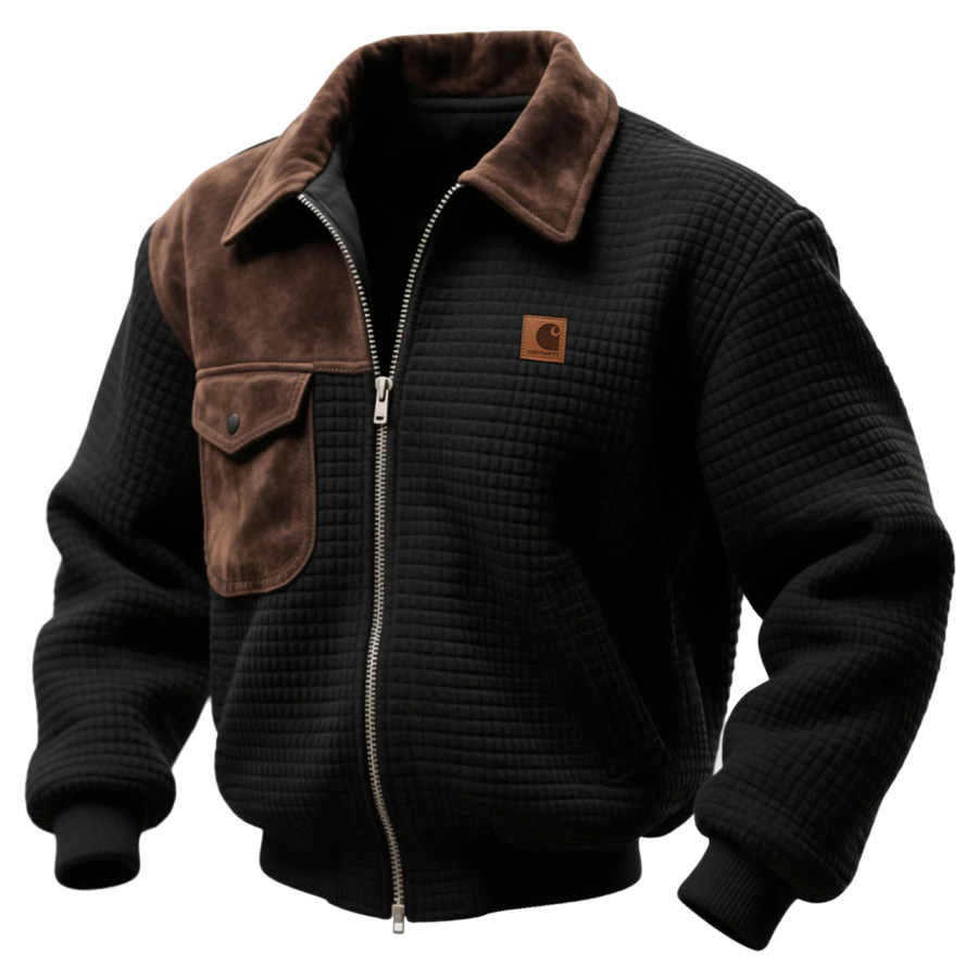 

Carhartt Vintage Waffle Patchwork Suede Contrast Lapel Jacket