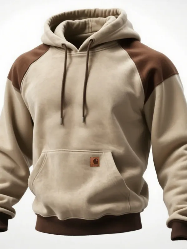 Carhartt Men's Retro Casual Contrast Color Stitching Hooded Sweatshirt - Menbarn.com 