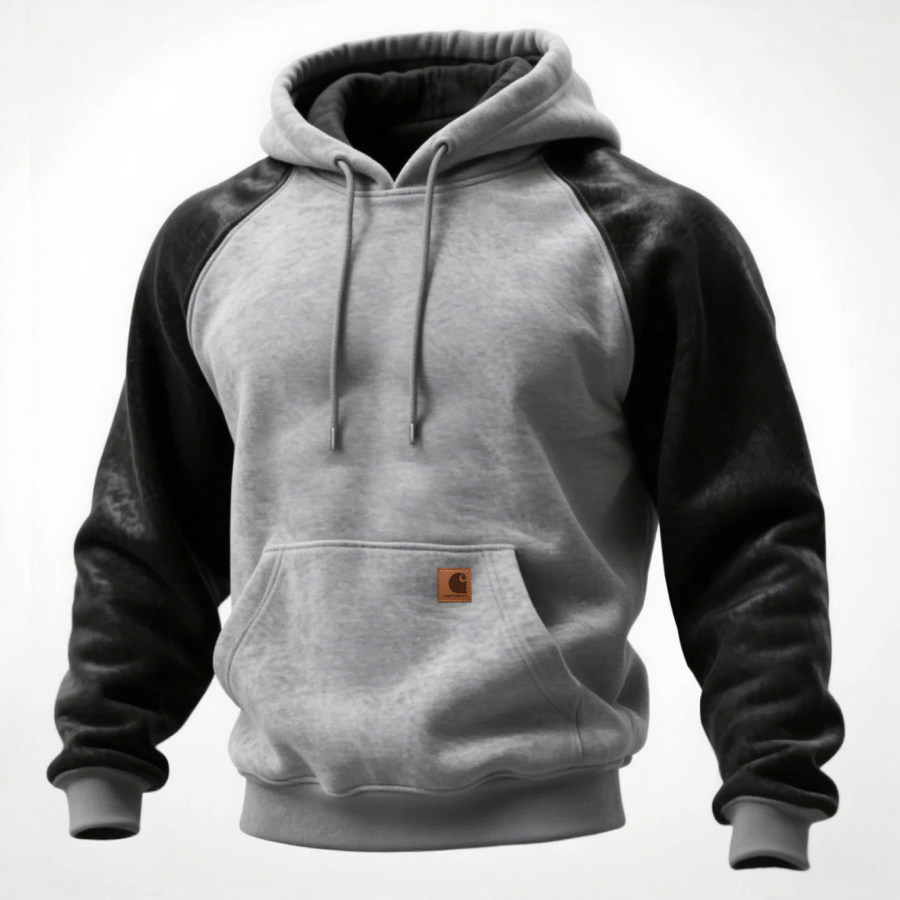 

Retro Casual Contrast Color Stitching Hooded Sweatshirt