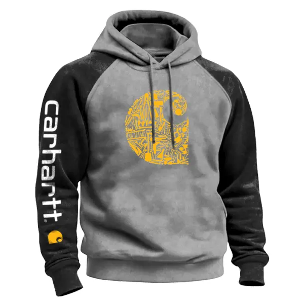 Stylish Graphic Hoodie With Contrast Sleeves For Everyday Wear - Wayrates.com 
