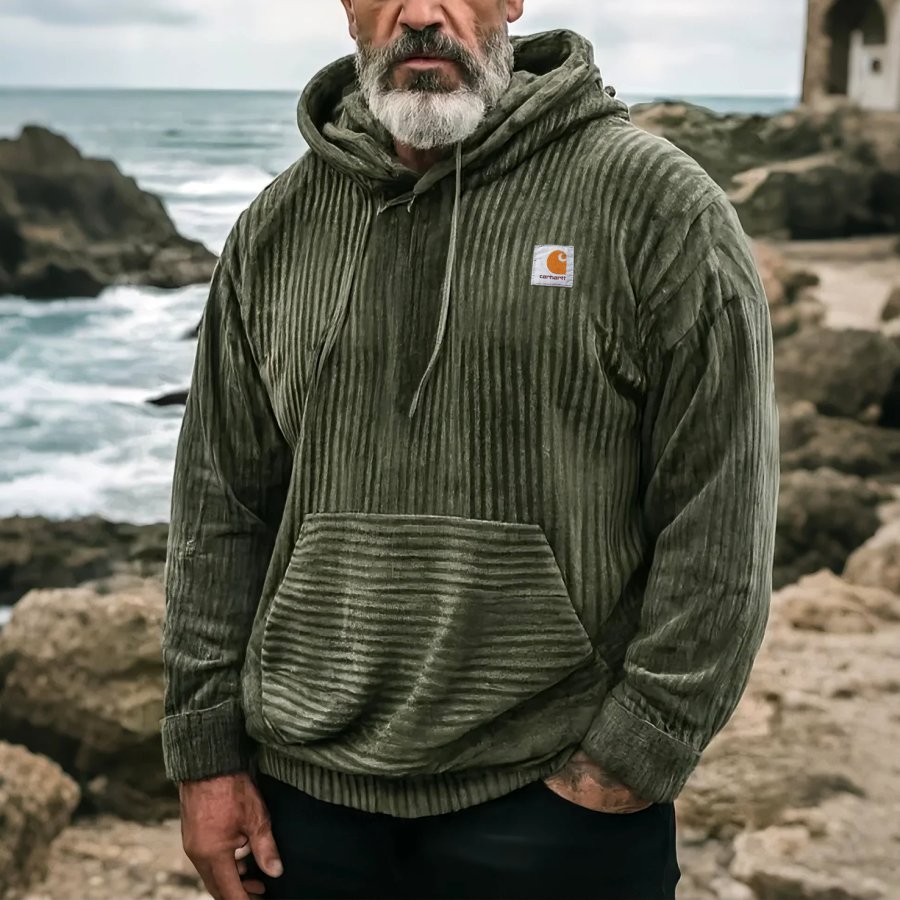 

Carhartt Men's Vintage Olive Chenille Hoodie For Coastal Adventures