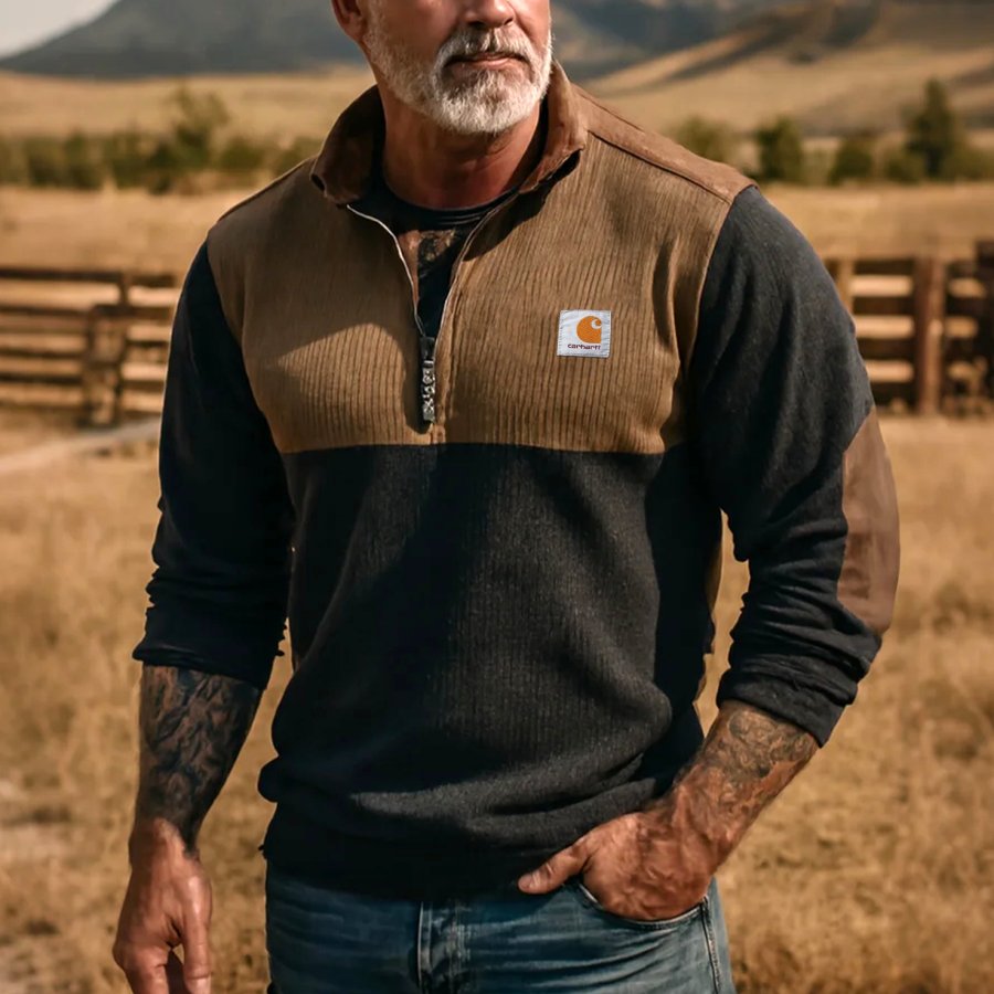 

Men's Vintage Quarter-Zip Pullover Jacket