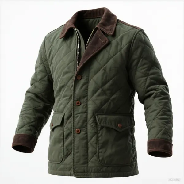 Quilted Jacket With Diamond Stitching For Winter Warmth And Style - Upgradecool.com 