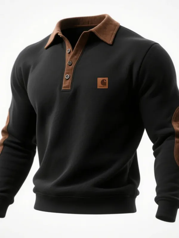 Carhartt Men's Vintage Western Casual Lapel Sweatshirt - Menbarn.com 