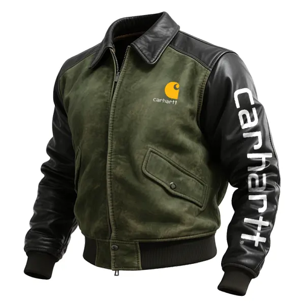 Stylish Bomber Jacket With Contrast Sleeves And Print - Wayrates.com 