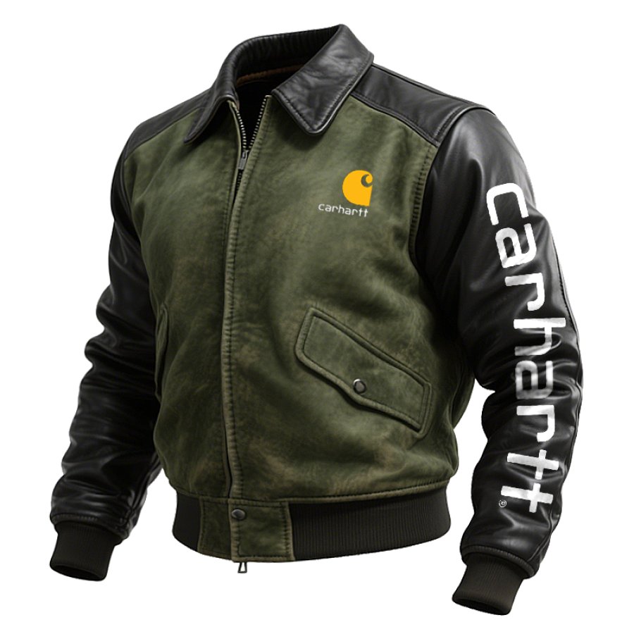 

Stylish Bomber Jacket With Contrast Sleeves And Print