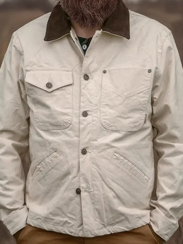 Classic Workwear Jacket With Detachable Collar For Outdoor Adventures - Simplyion.com 