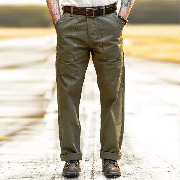Men's Cargo Pants With Adjustable Waist And Multiple Pockets For Outdoor Adventures - Upgradecool.com 