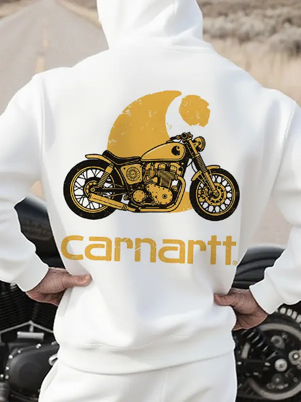 Men's Motorcycle Road Trip Route 66 Graphic Print Hoodie - Pragmaace.com 