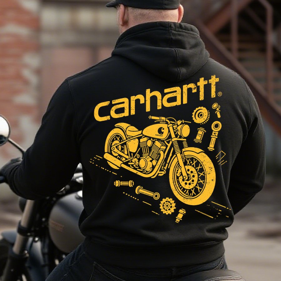 

Men's Vintage Motorcycle Graphic Print Hoodie