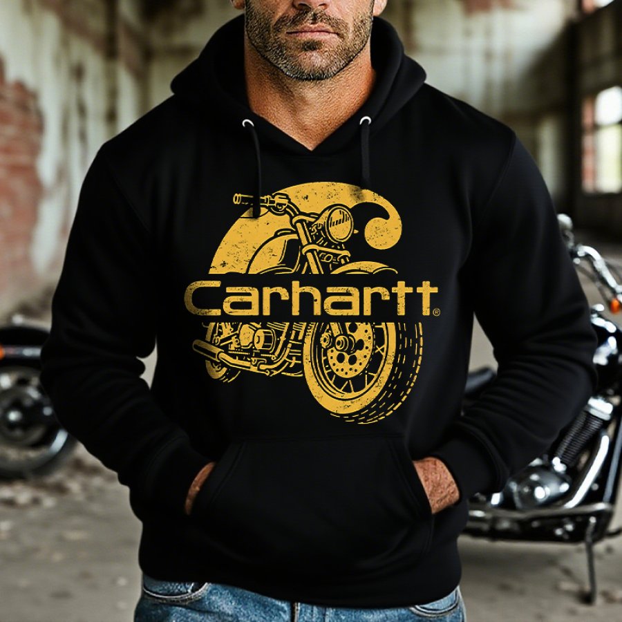 

Men's Vintage Motorcycle Graphic Print Hoodie Outdoor Wear