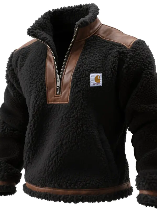 Carhartt Men's Vintage Fleece Quarter Zip Collar Sweatshirt Jacket - Wantbright.com 