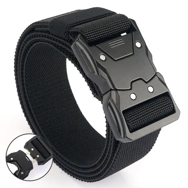 Men'S Outdoor Tactical Canvas Belt Sports And Casual Nylon Elastic Automatic Buckle - Rabclub.com 