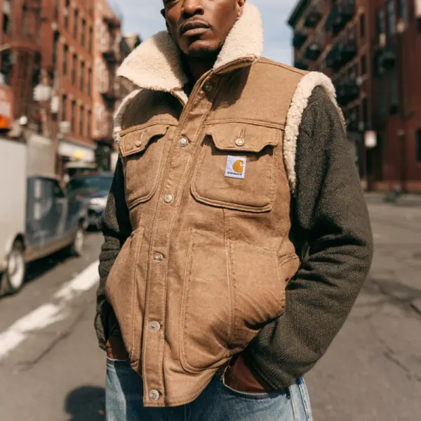 Winter-Ready Quilted Vest With Faux Fur Collar For Urban Explorers - Wayrates.com 
